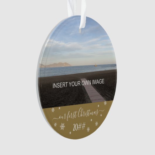 Onze eerste kerstfoto ornament (voorkant)