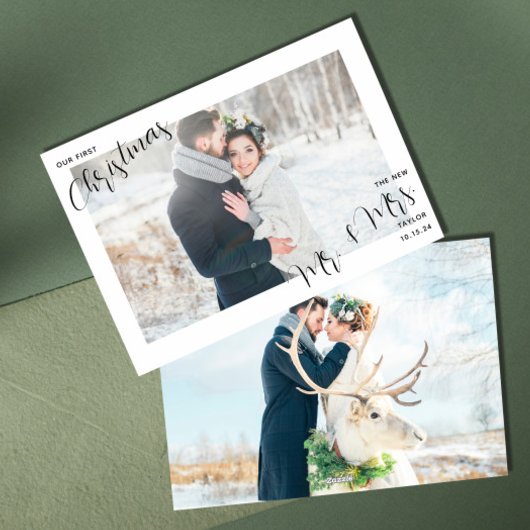 Onze eerste kerstfoto Pas getrouwd Feestdagenkaart