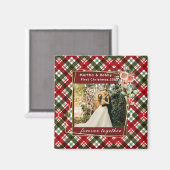 Onze eerste kerstfoto Pas getrouwd Magneet (Voorkant / Achterkant)