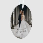 Onze eerste kerstfoto-Pas getrouwd Ornament (voorkant)