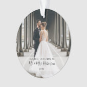 Onze eerste kerstfoto-Pas getrouwd Ornament (voorkant)