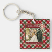 Onze eerste kerstfoto Pas getrouwd Sleutelhanger (voorkant)