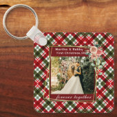 Onze eerste kerstfoto Pas getrouwd Sleutelhanger (Voorkant)