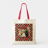 Onze eerste kerstfoto Pas getrouwd Tote Bag (Achterkant)