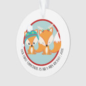 Onze eerste kerstfoto Red Fox op maat Ornament (voorkant)