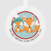 Onze eerste kerstfoto Red Fox op maat Ornament (voorkant)