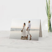 Onze eerste kerstfoto samen met Golden Script Feestdagen Kaart (Achterkant)