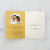 Onze eerste kerstfoto samen met Golden Script Feestdagen Kaart (Binnen)