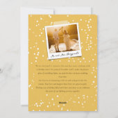 Onze eerste kerstfoto samen met Golden Script Feestdagenkaart (Achterkant)