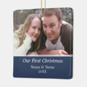 Onze eerste kerstfoto - Single Sided Keramisch Ornament (Links)