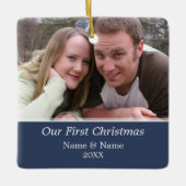 Onze eerste kerstfoto - Single Sided Keramisch Ornament (Voorkant)