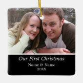 Onze eerste kerstfoto - Single Sided Keramisch Ornament (Voorkant)