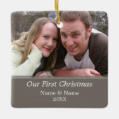 Onze eerste kerstfoto - Single Sided Keramisch Ornament (Voorkant)