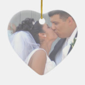 Onze eerste kerstfoto-Sjabloon Keramisch Ornament (Achterkant)