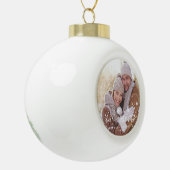 Onze eerste kerstfoto-vakantie keramische bal ornament (Links)