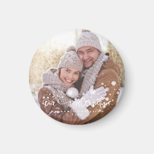 Onze eerste kerstfoto-vakantie magneet