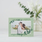 Onze eerste kerstfoto van de moderne botanische fo feestdagenkaart (Staand voorkant)