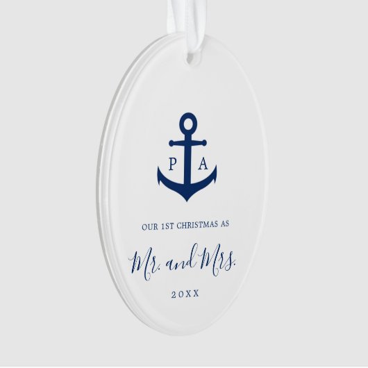 Onze eerste kerstfoto van het neusmonogram ornament (voorkant)