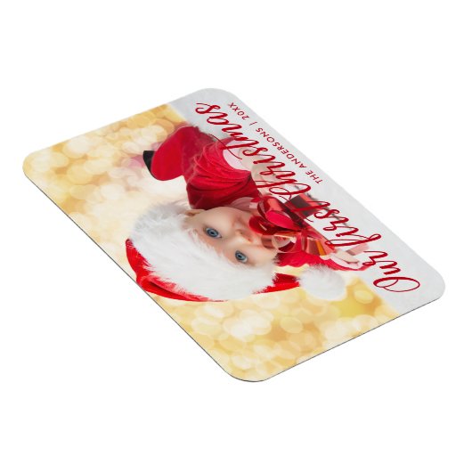 Onze eerste kerstfoto van Red Script Magnet Magneet (Rechterzijde)