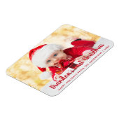 Onze eerste kerstfoto van Red Script Magnet Magneet (Linkerzijde)