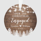 Onze eerste kerstfoto van Rustic Pine Tree Ornament (voorkant)