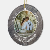 Onze eerste kerstfoto van Wdes Couple Keramisch Ornament (Links)