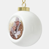 Onze eerste kerstfotofeestdag keramische bal ornament (Rechts)