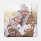 Onze eerste kerstfotofeestdag magneet (Voorkant)