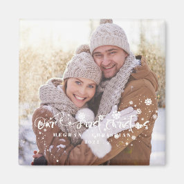 Onze eerste kerstfotofeestdag magneet