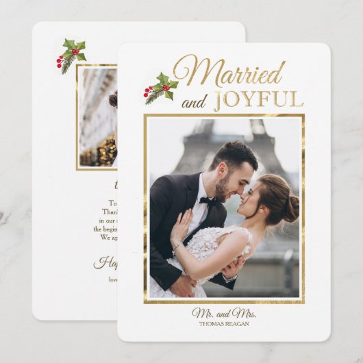 Onze eerste kerstfotofeestkaart kaart (Voorkant / Achterkant)