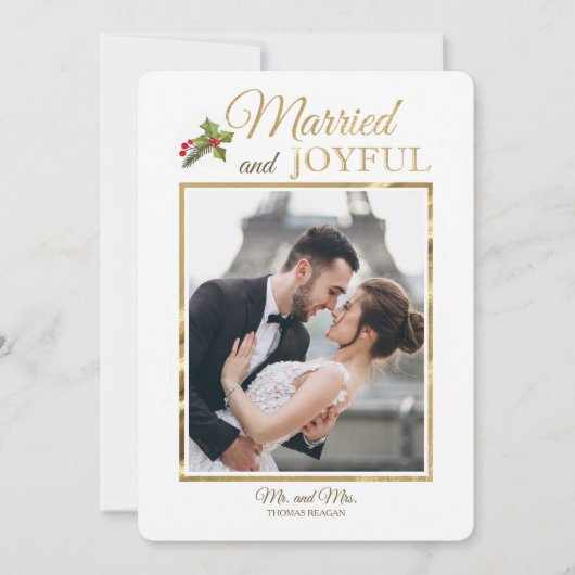 Onze eerste kerstfotofeestkaart kaart (Voorkant)