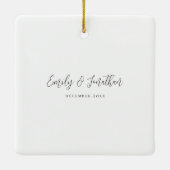 Onze eerste kerstfoto's keramisch ornament (Achterkant)