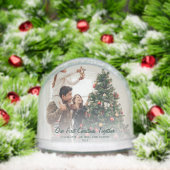 Onze eerste kerstfoto's samen op maat sneeuwbol (Kerstmis)