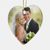 Onze eerste kerstfotoversiering keramisch ornament (Links)