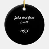 Onze eerste kerstfotoversiering keramisch ornament (Achterkant)