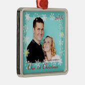 Onze eerste kerstfotoversiering metalen ornament (Rechts)