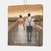 Onze eerste kerstgehuwde foto keramisch ornament (Links)