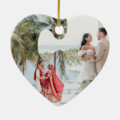 Onze eerste kerstgehuwde versiering keramisch ornament (Achterkant)