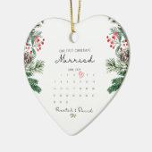 Onze eerste kerstgehuwde versiering keramisch ornament (Links)