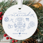 Onze eerste kerstgehuwde versiering ornament