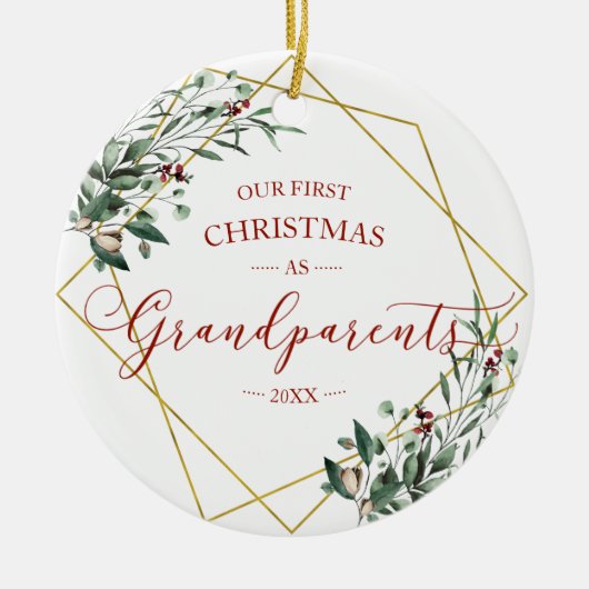 Onze eerste kerstgrootouders 2020 keramisch ornament (Voorkant)