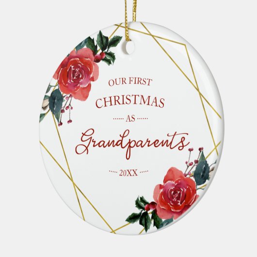 Onze eerste kerstgrootouders 2020 keramisch ornament (Links)