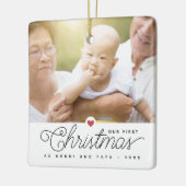 Onze eerste kerstgrootouders 2 Foto's Keramisch Ornament (Links)