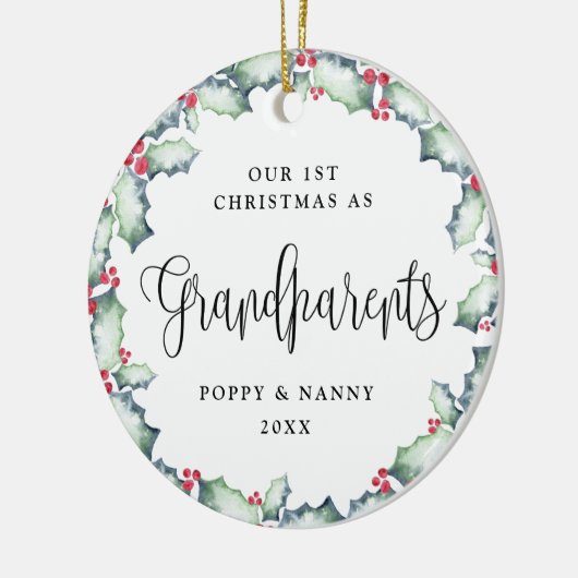 Onze eerste kerstgrootouders, Foto Keepomwille Keramisch Ornament (Links)