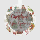 Onze eerste kerstgrootouders  foto ornament (voorkant)