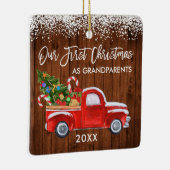 Onze eerste kerstgrootouders hadden een sneeuwwage keramisch ornament (Rechts)