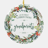 Onze eerste kerstgrootouders met 2020 adem keramisch ornament (Achterkant)