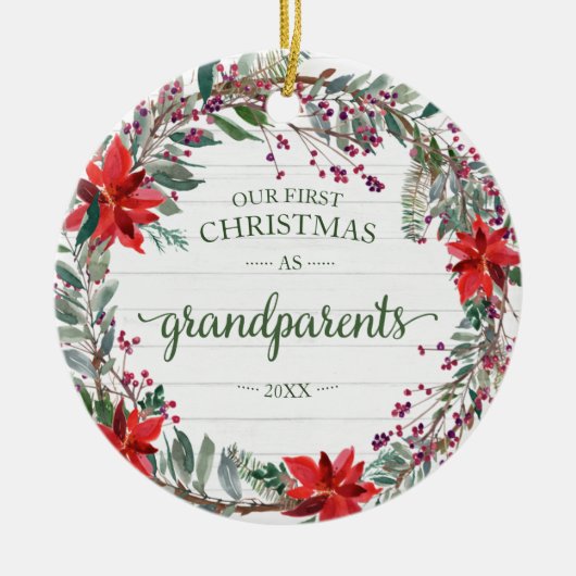 Onze eerste kerstgrootouders met 2020 adem keramisch ornament (Voorkant)