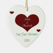 Onze eerste kersthartversiering keramisch ornament (Rechts)