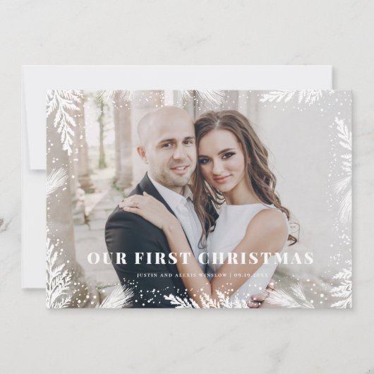 Onze eerste kerstkaart met kerstmis Pas getrouwd (Voorkant)